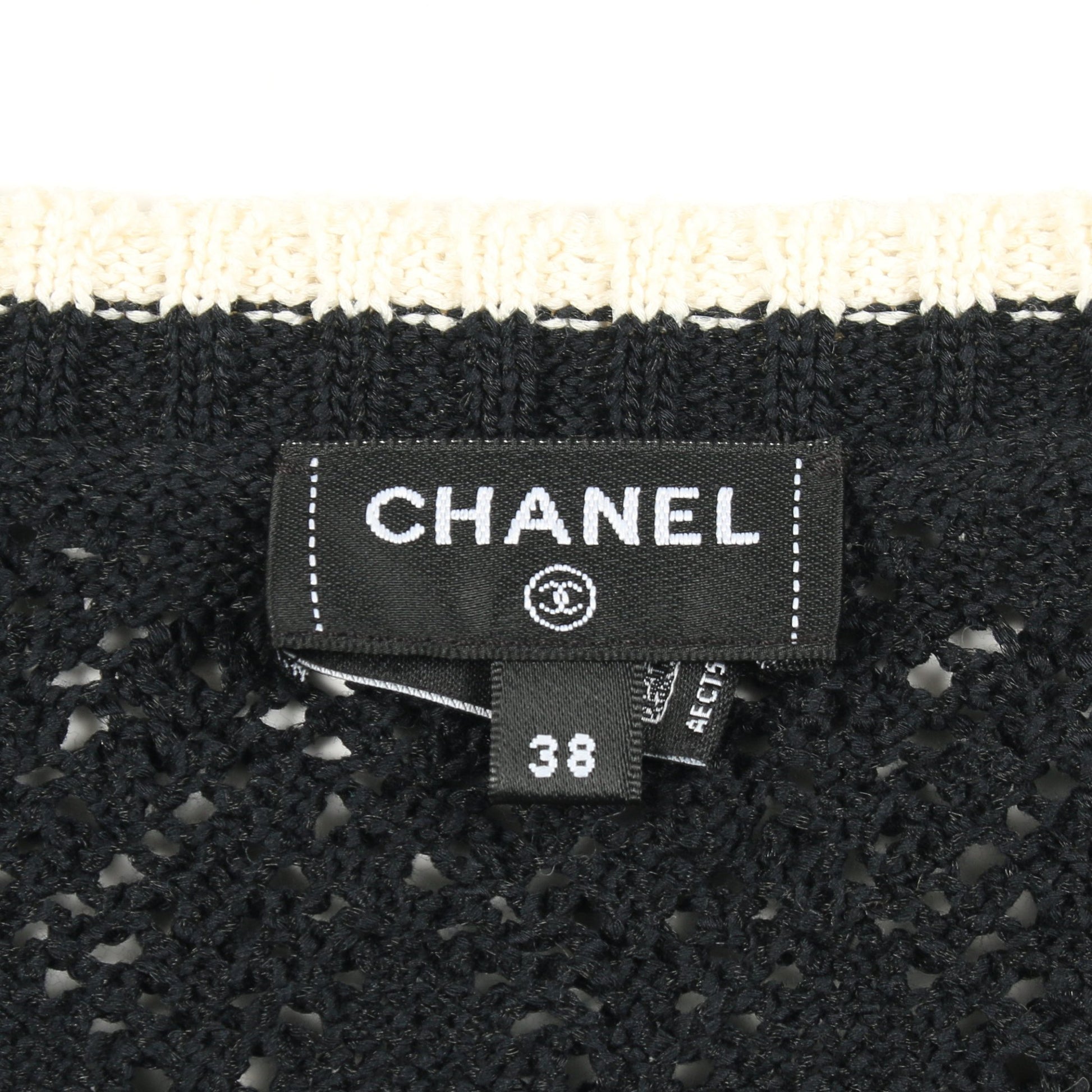ココマークボタン ニット ヘンリーネック コットン ブラック アイボリー シャネル トップス CHANEL