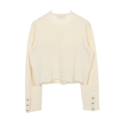 ココマークシェルボタン ニットジャケット カーディガン コットン シルク オフホワイト シャネル