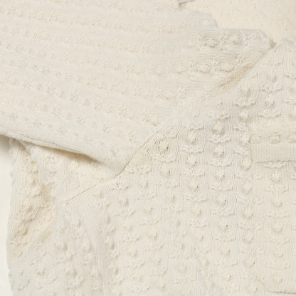 ココマークシェルボタン ニットジャケット カーディガン コットン シルク オフホワイト シャネル