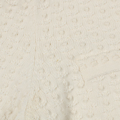 ココマークシェルボタン ニットジャケット カーディガン コットン シルク オフホワイト シャネル