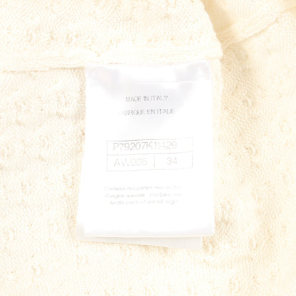 ココマークシェルボタン ニットジャケット カーディガン コットン シルク オフホワイト シャネル