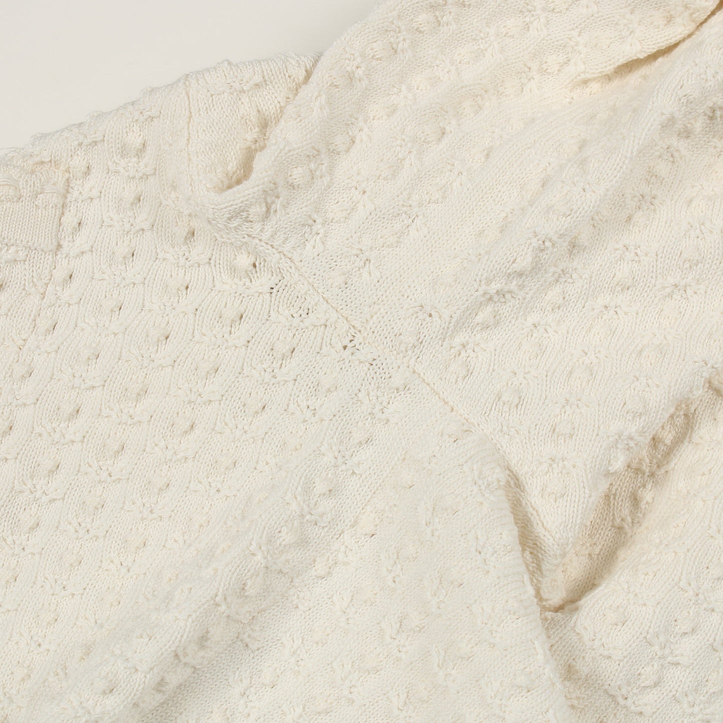 ココマークシェルボタン ニットジャケット カーディガン コットン シルク オフホワイト シャネル