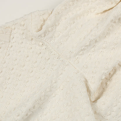 ココマークシェルボタン ニットジャケット カーディガン コットン シルク オフホワイト シャネル