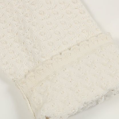 ココマークシェルボタン ニットジャケット カーディガン コットン シルク オフホワイト シャネル