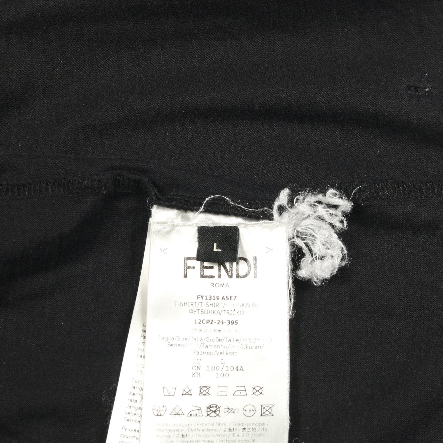 FFラビリンス エンブロイダリー 半袖Tシャツ コットン ブラック フェンディ トップス FENDI