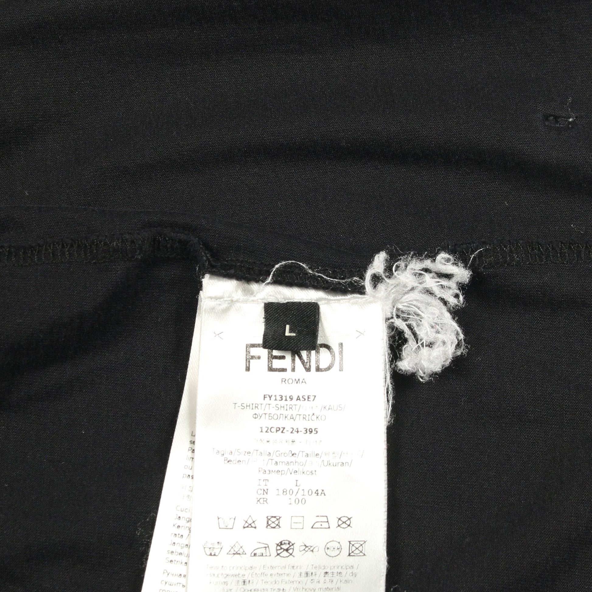 FFラビリンス エンブロイダリー 半袖Tシャツ コットン ブラック フェンディ トップス FENDI