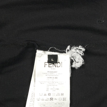 FFラビリンス エンブロイダリー 半袖Tシャツ コットン ブラック フェンディ トップス FENDI