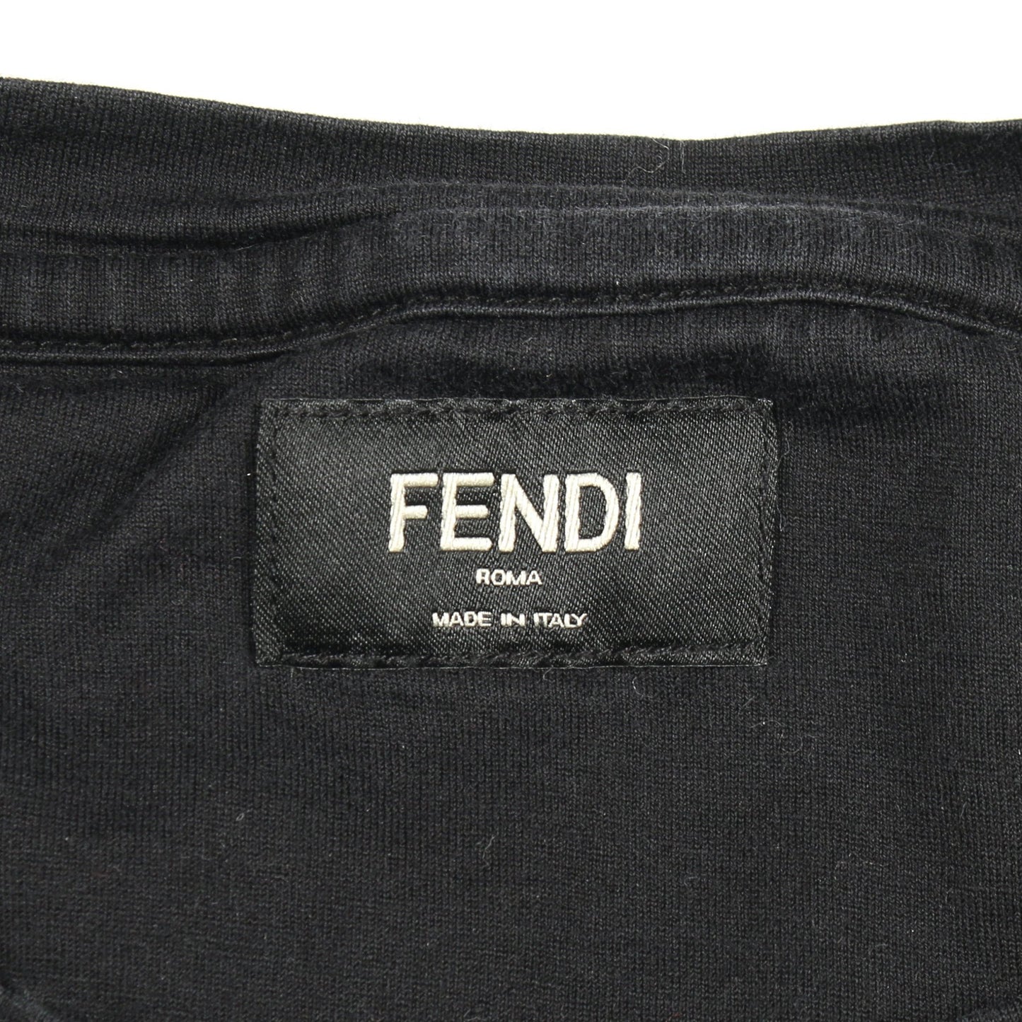 FFラビリンス エンブロイダリー 半袖Tシャツ コットン ブラック フェンディ トップス FENDI