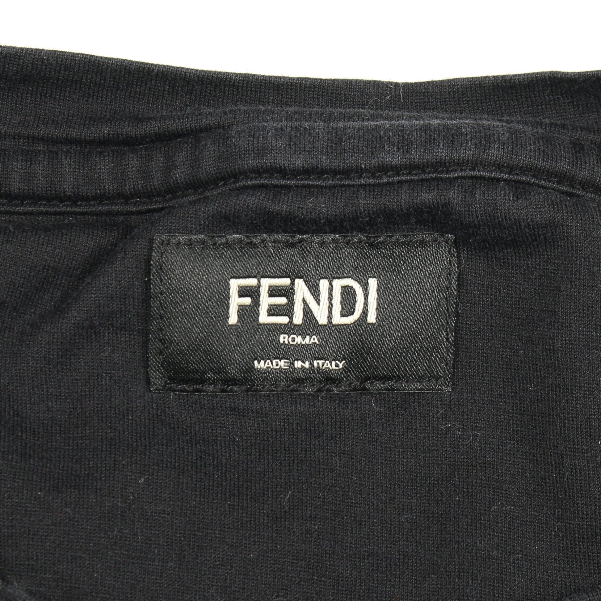 FFラビリンス エンブロイダリー 半袖Tシャツ コットン ブラック フェンディ トップス FENDI