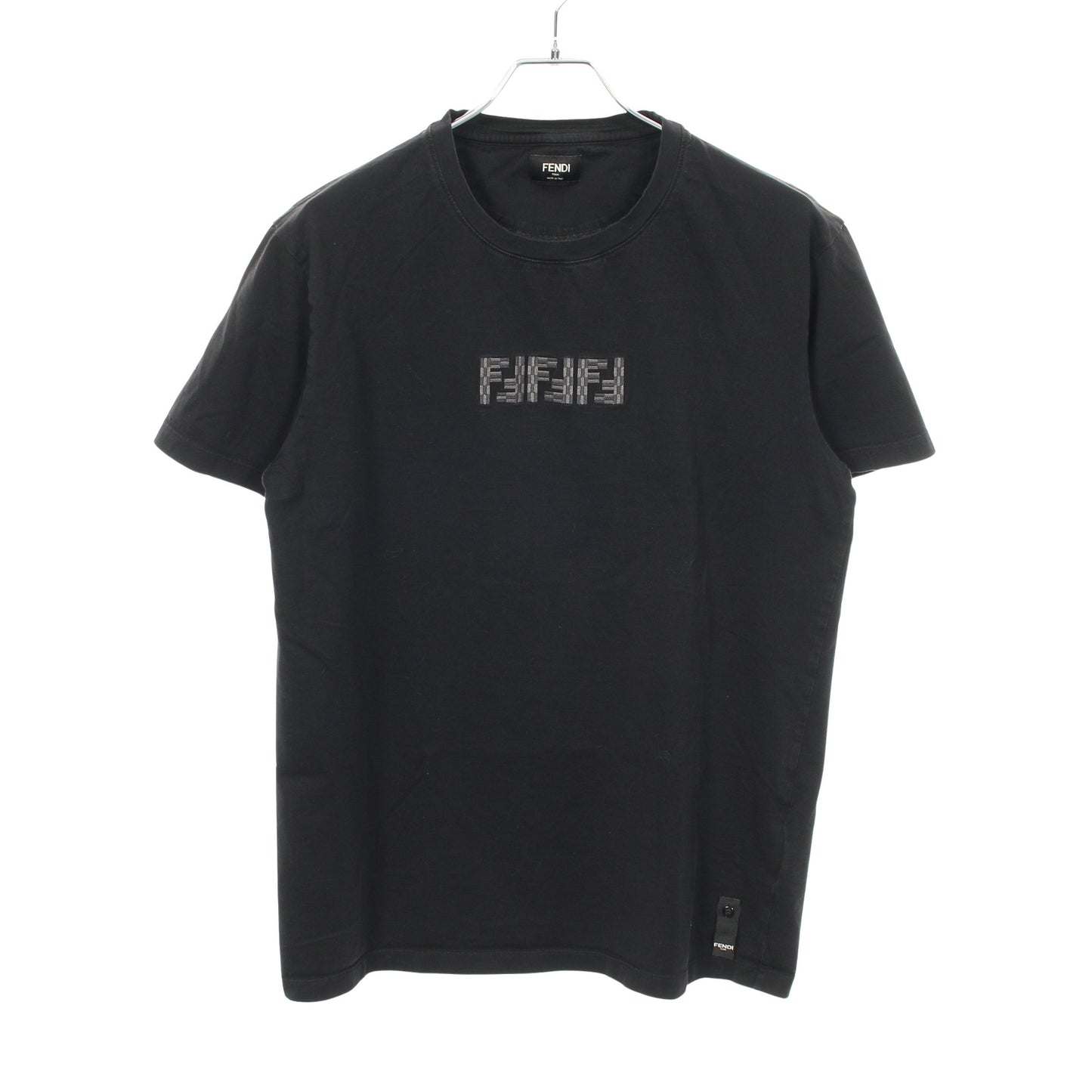 FFラビリンス エンブロイダリー 半袖Tシャツ コットン ブラック フェンディ トップス FENDI