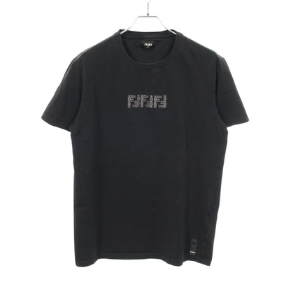 FFラビリンス エンブロイダリー 半袖Tシャツ コットン ブラック フェンディ トップス FENDI