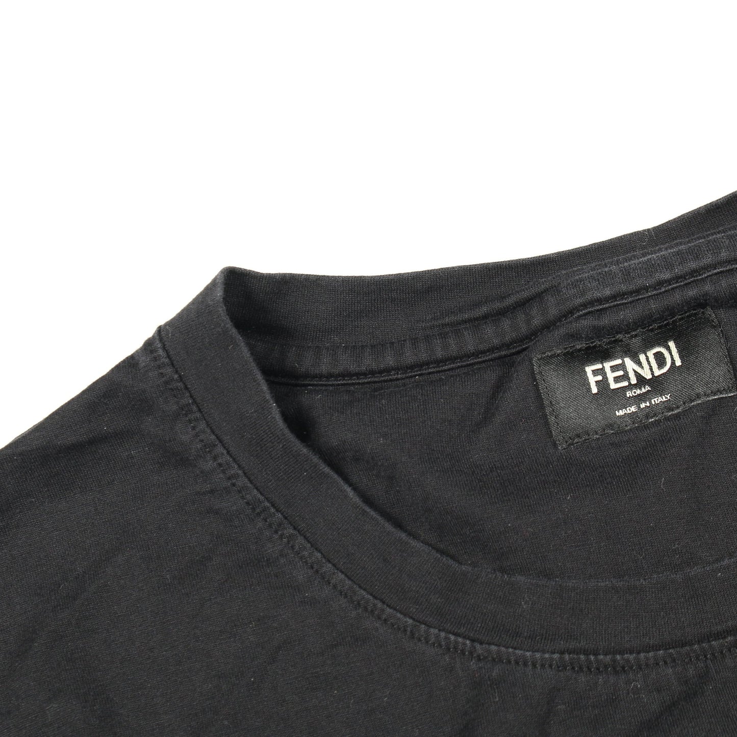 FFラビリンス エンブロイダリー 半袖Tシャツ コットン ブラック フェンディ トップス FENDI