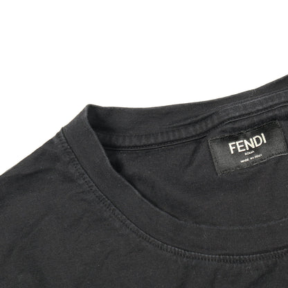 FFラビリンス エンブロイダリー 半袖Tシャツ コットン ブラック フェンディ トップス FENDI