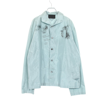 パジャマ シャツ 長袖 シルク ライトブルー プラダ トップス PRADA