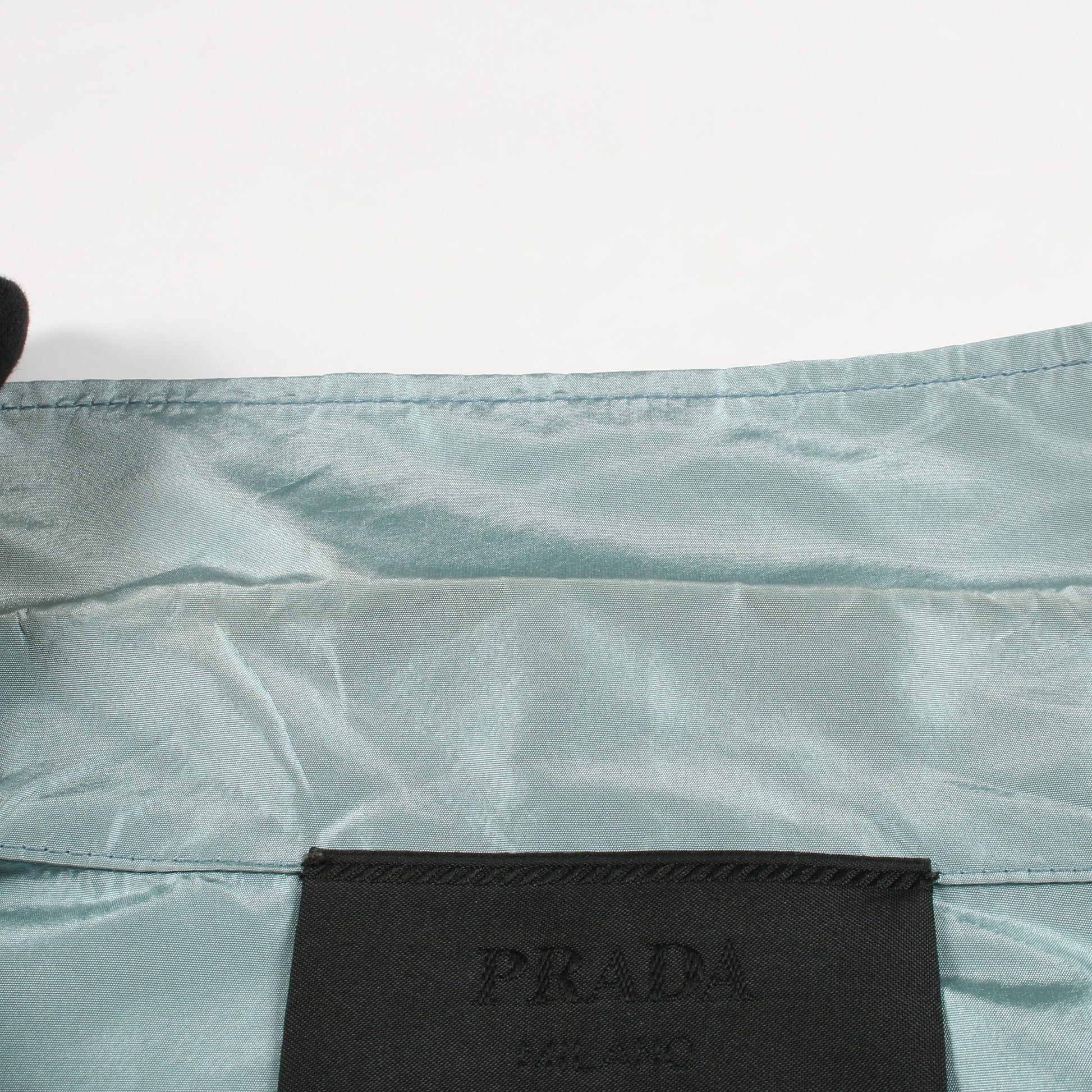 パジャマ シャツ 長袖 シルク ライトブルー プラダ トップス PRADA