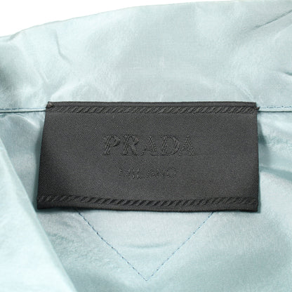 パジャマ シャツ 長袖 シルク ライトブルー プラダ トップス PRADA