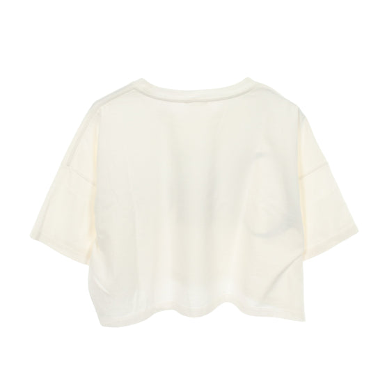 ロゴプリント クロップド 半袖Tシャツ コットン ホワイト ブラック クロエ