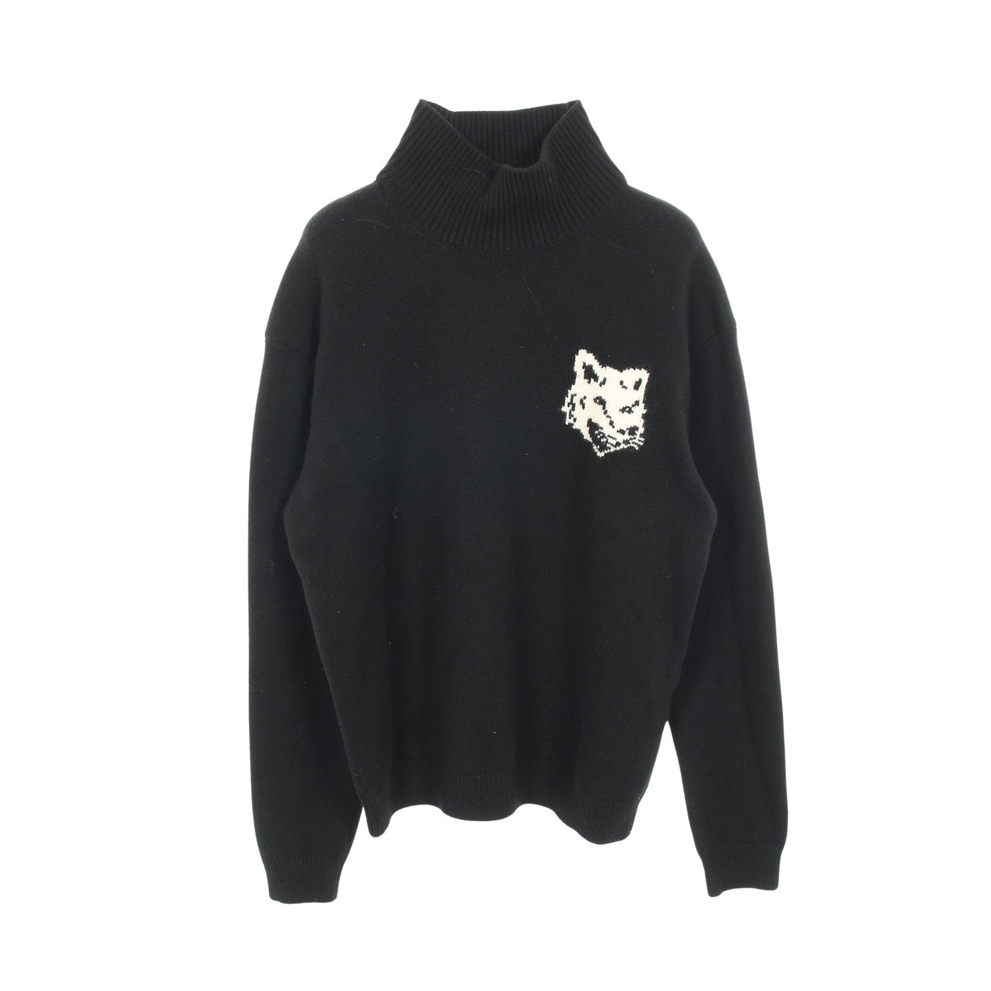 FOX HEAD ニット ハイネック ウール ブラック メゾンキツネ トップス MAISON KITSUNE