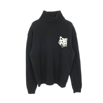 FOX HEAD ニット ハイネック ウール ブラック メゾンキツネ トップス MAISON KITSUNE