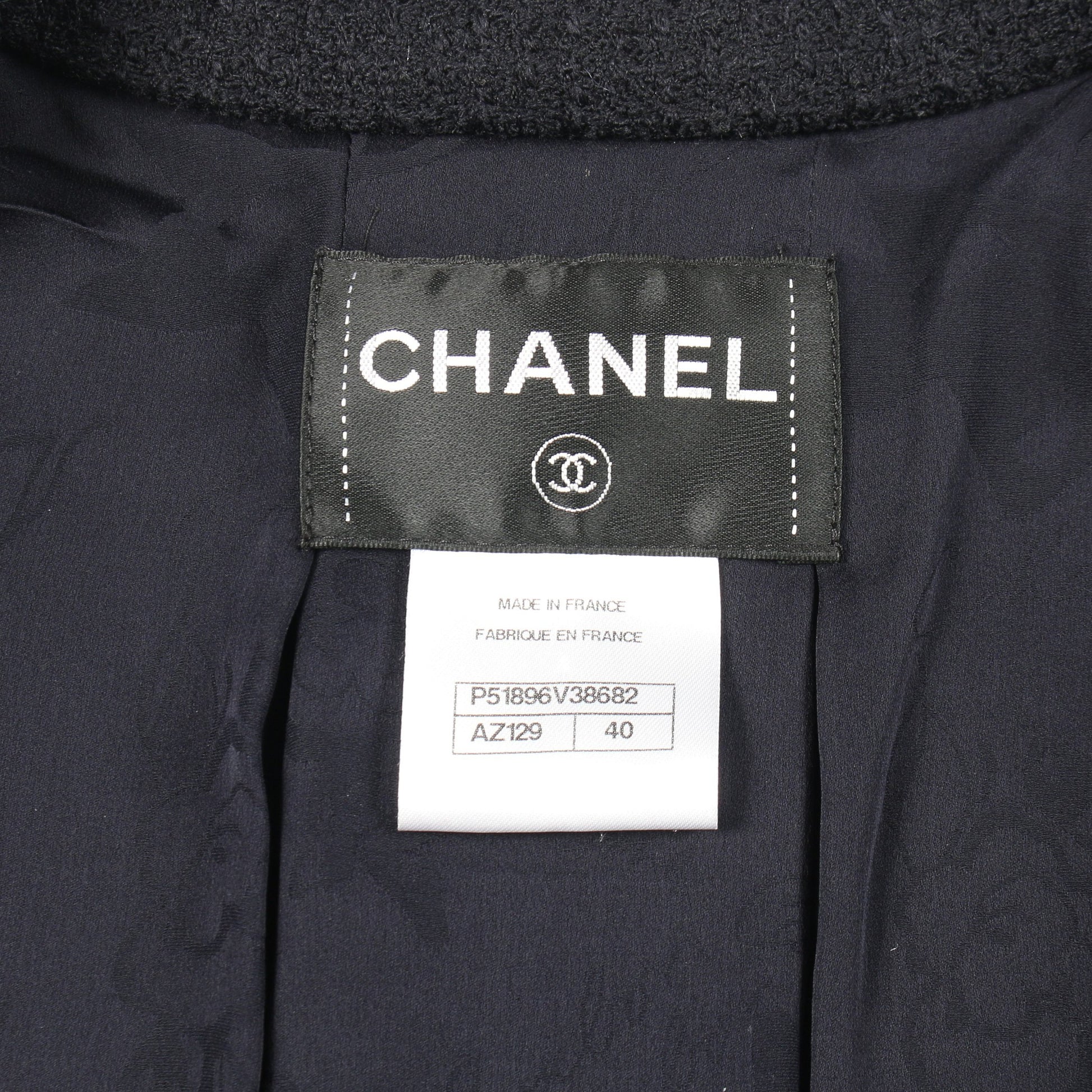 ココマークボタン ツイード ジャケット ウール ネイビー シャネル アウター CHANEL
