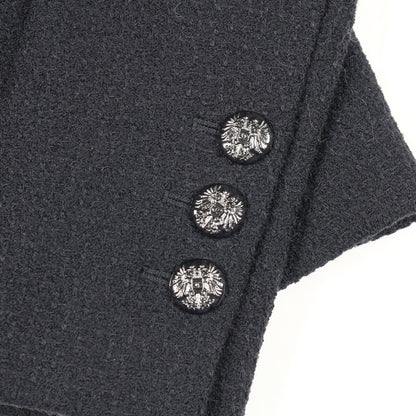 ココマークボタン ツイード ジャケット ウール ネイビー シャネル アウター CHANEL