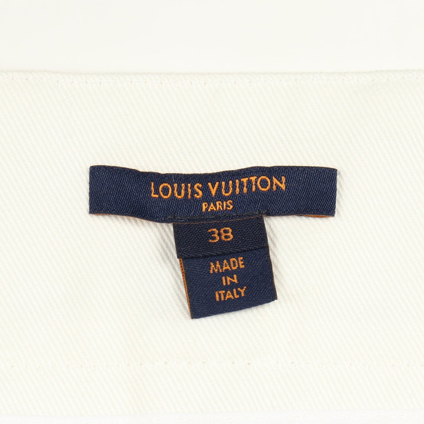 デニムパンツ コットン ホワイト ボタンフライ ビジューボタン ルイヴィトン ボトムス LOUIS VUITTON