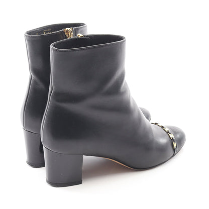 ショート ブーツ レザー ブラック サイドジップ サルヴァトーレフェラガモ シューズ Salvatore Ferragamo