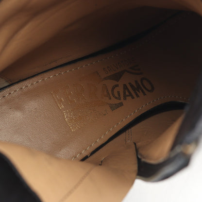ショート ブーツ レザー ブラック サイドジップ サルヴァトーレフェラガモ シューズ Salvatore Ferragamo