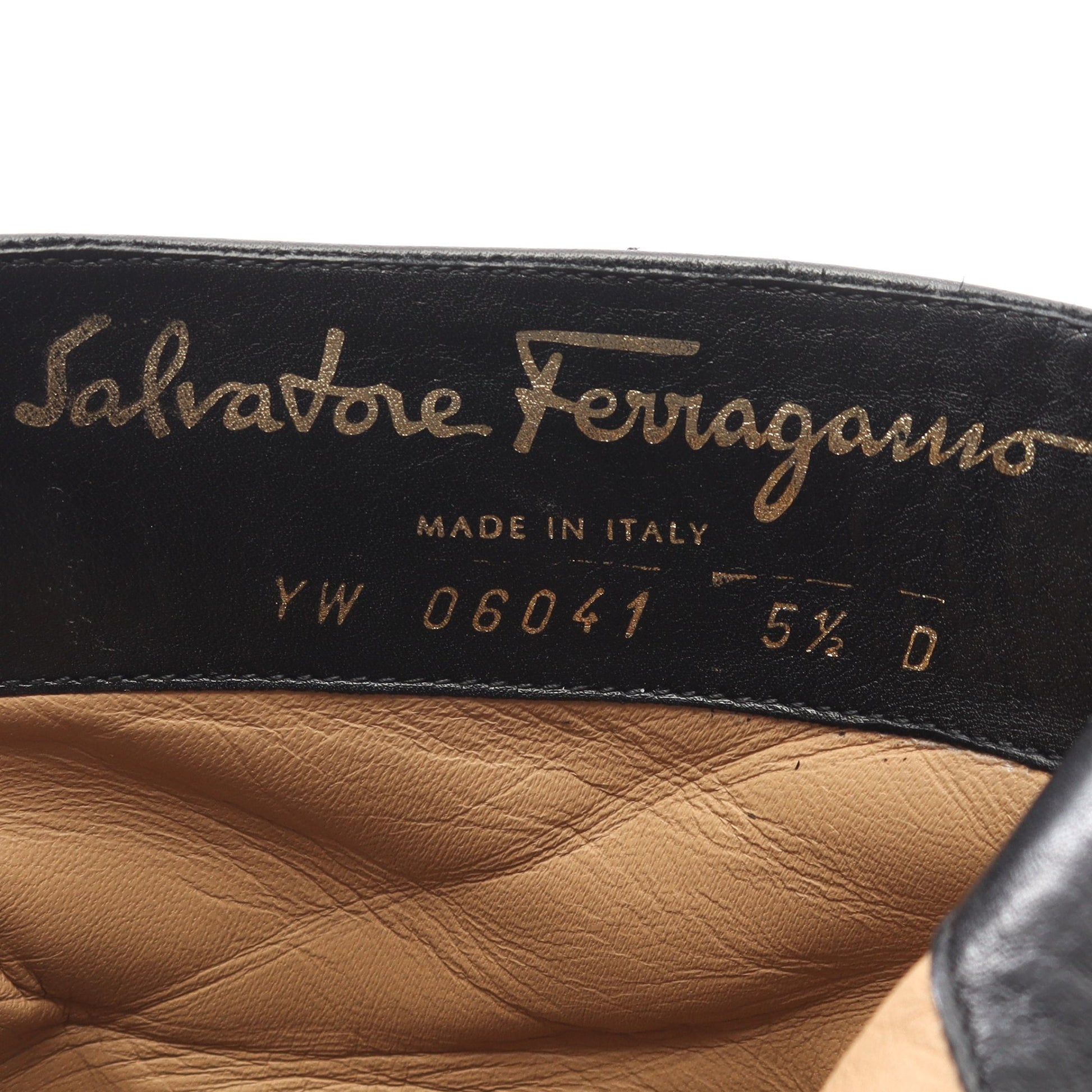 ショート ブーツ レザー ブラック サイドジップ サルヴァトーレフェラガモ シューズ Salvatore Ferragamo