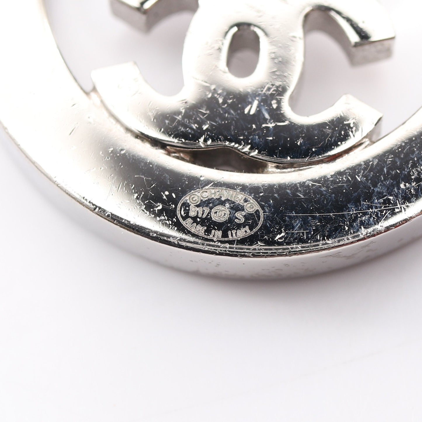 ココマーク ラウンド ピアス ラインストーン シルバー クリア B17S シャネル アクセサリー CHANEL