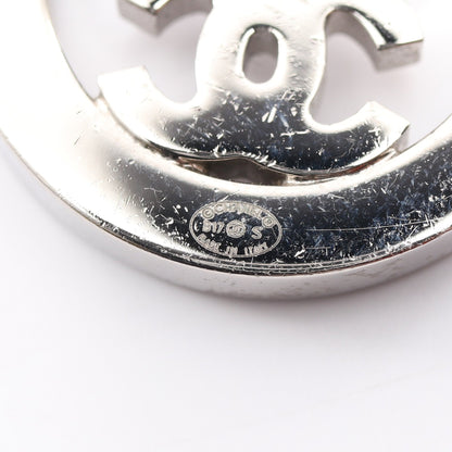 ココマーク ラウンド ピアス ラインストーン シルバー クリア B17S シャネル アクセサリー CHANEL
