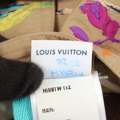 エンブロイダリー ビーキーパー パーカー ジャケット コットン ナイロン ベージュ マルチカラー フード付き ルイヴィトン アウター LOUIS VUITTON