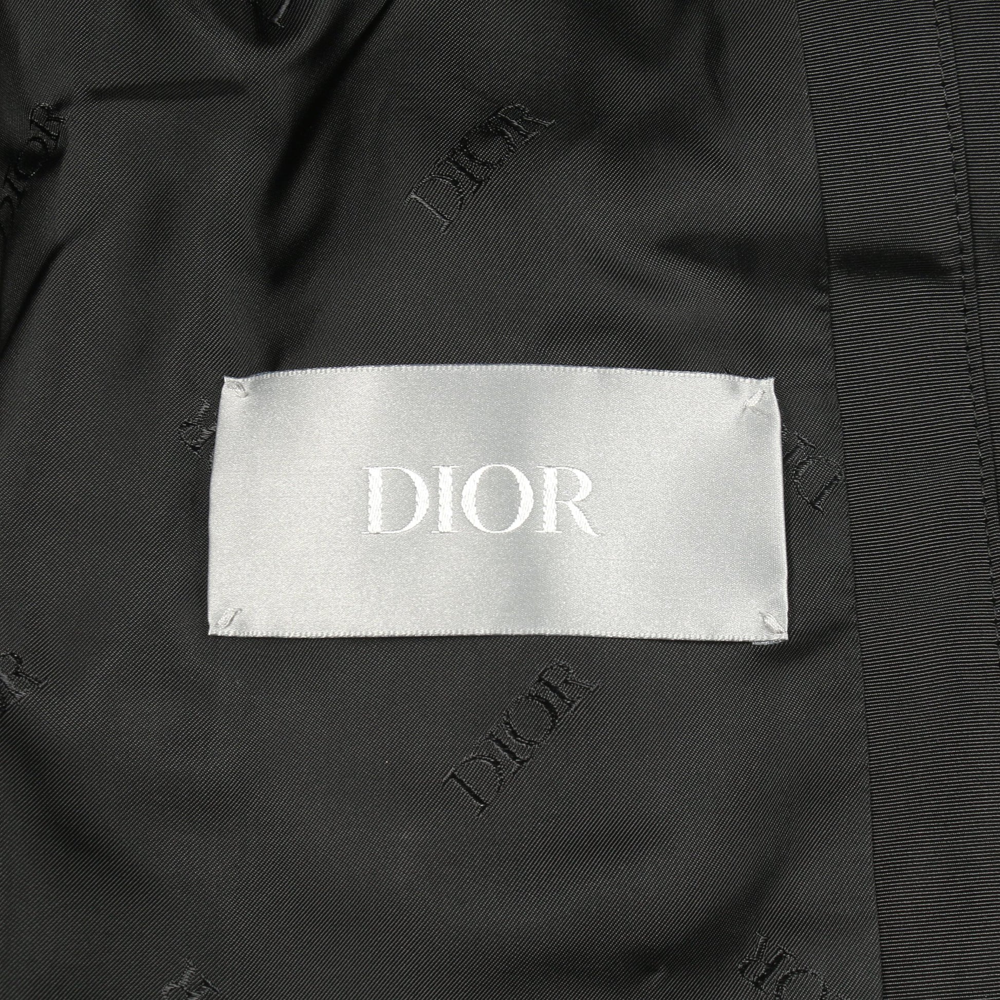 ロゴエンブロイダリー ブルゾン ボンバージャケット ナイロン コットン ブラック ディオール アウター DIOR