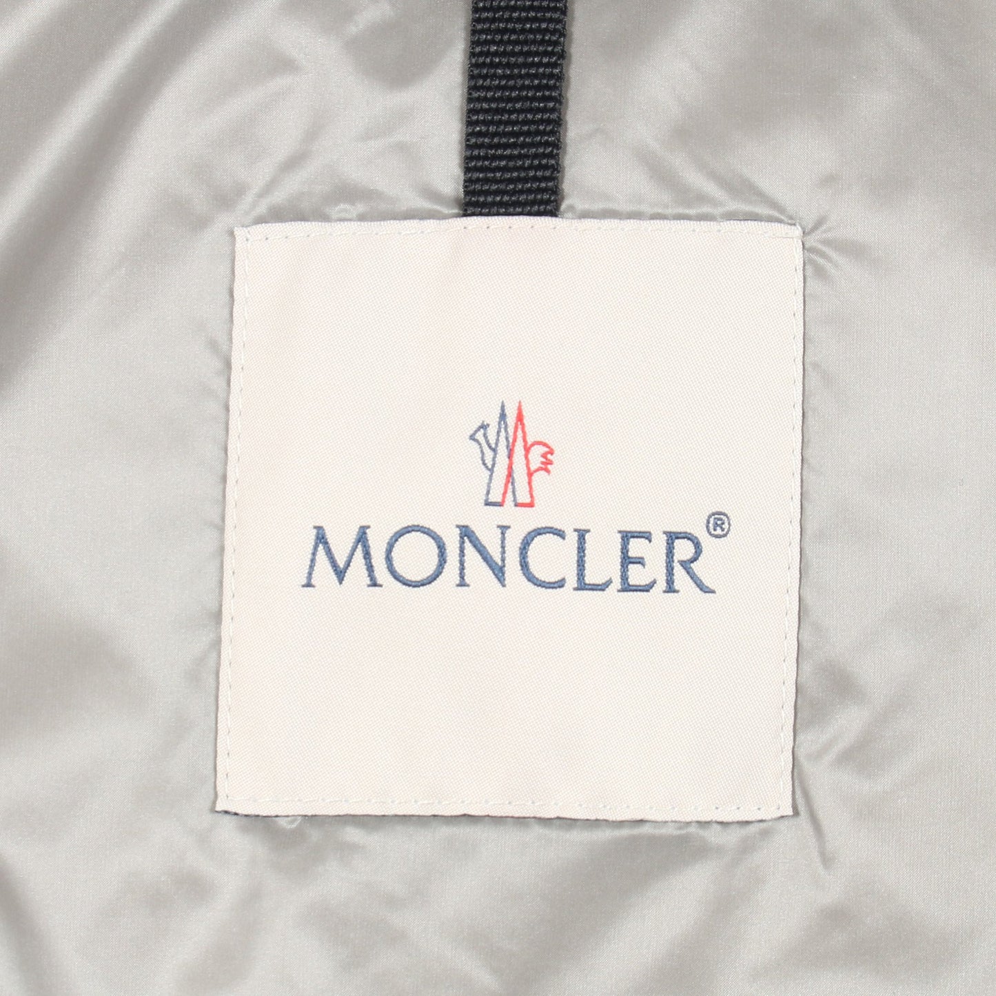 ダウンジャケット スタジャン コットン ラムレザー グレー ホワイト 切替 モンクレール