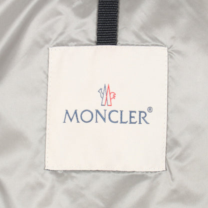 ダウンジャケット スタジャン コットン ラムレザー グレー ホワイト 切替 モンクレール