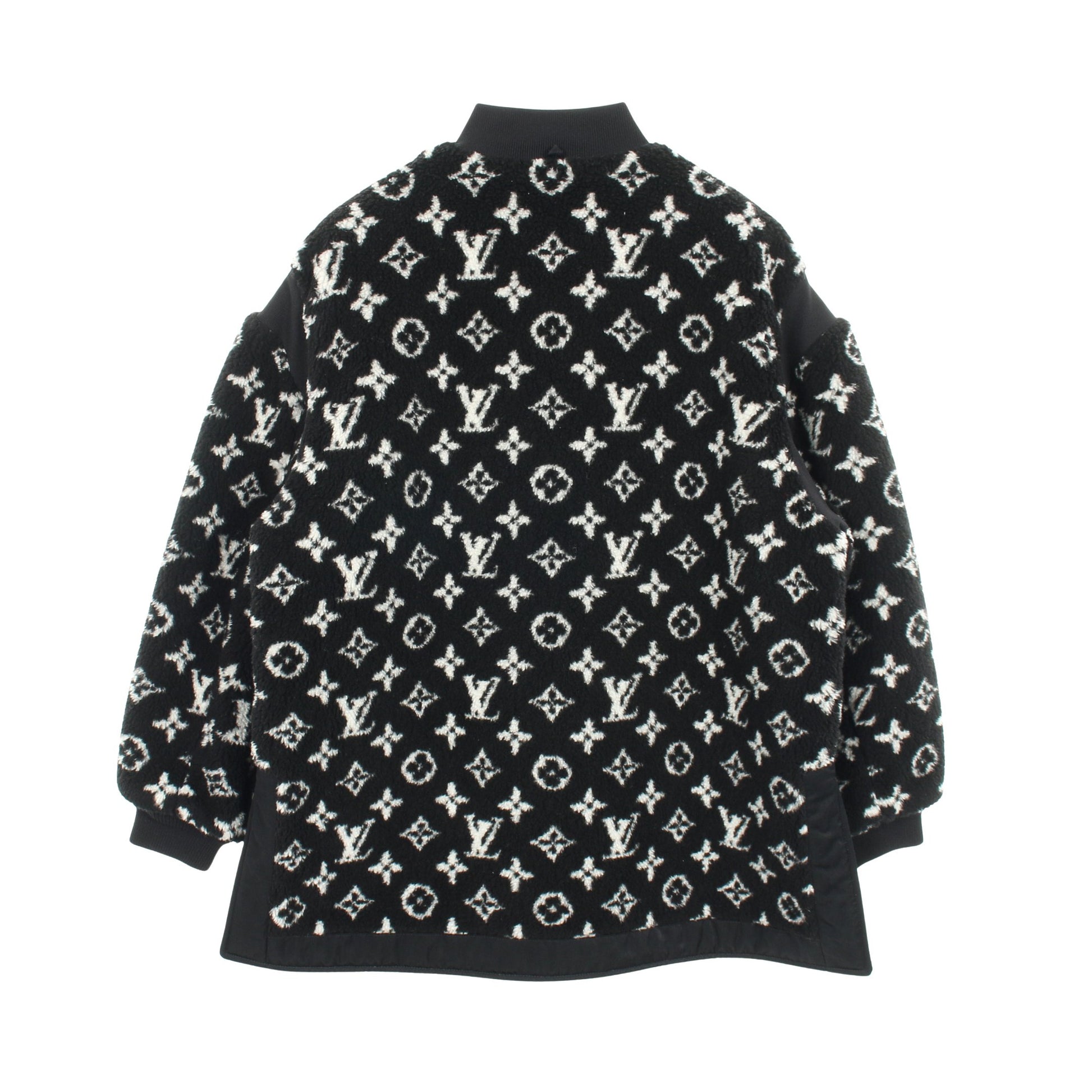 モノグラム テディ ボンバージャケット ウール ブラック ルイヴィトン アウター LOUIS VUITTON