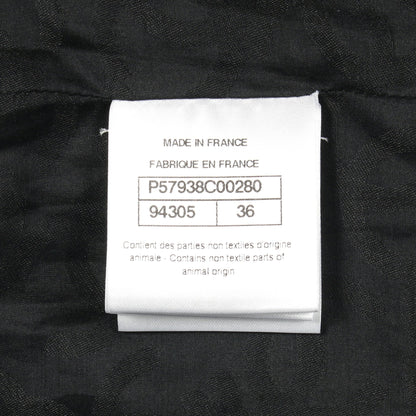 オープンワーク ボーダー レザージャケット ラムレザー ブラック シャネル アウター CHANEL