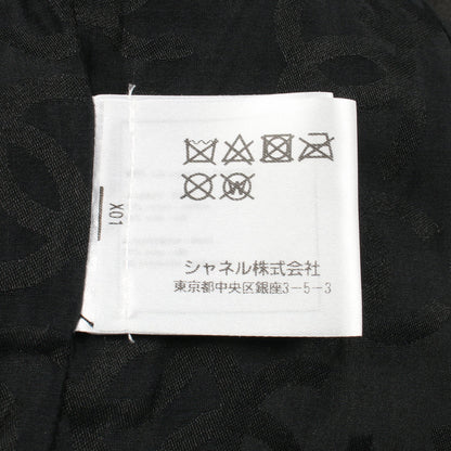 オープンワーク ボーダー レザージャケット ラムレザー ブラック シャネル アウター CHANEL