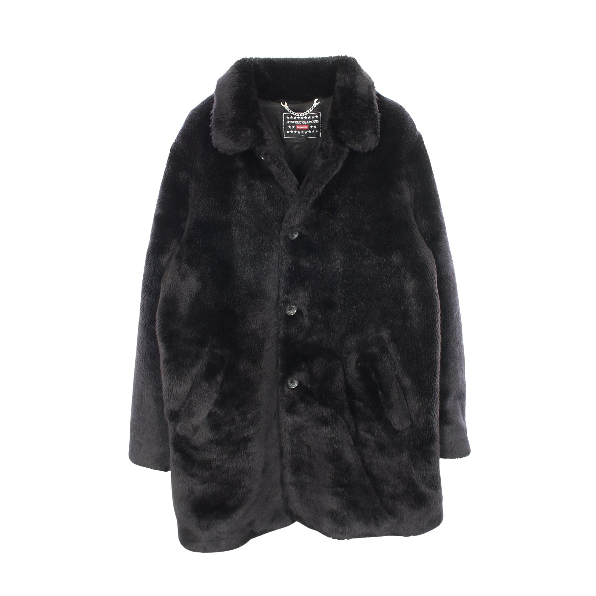フェイクファー コート ブラック シュプリーム アウター Supreme
