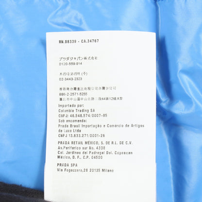 トライアングルロゴ ダウンジャケット ノーカラージャケット ナイロン ネイビー プラダ