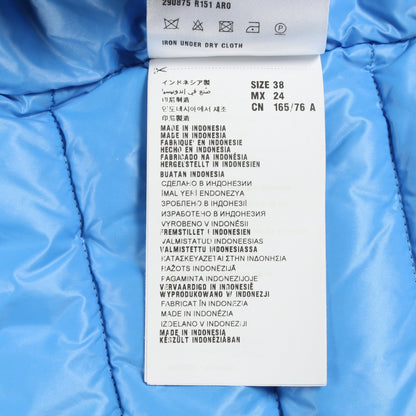 トライアングルロゴ ダウンジャケット ノーカラージャケット ナイロン ネイビー プラダ