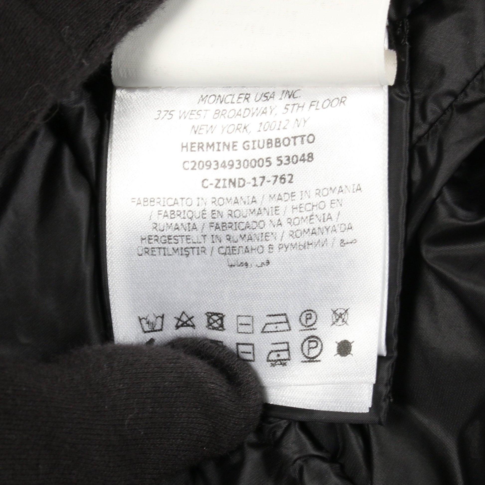 HERMINE ダウンコート ナイロン ブラック モンクレール アウター MONCLER