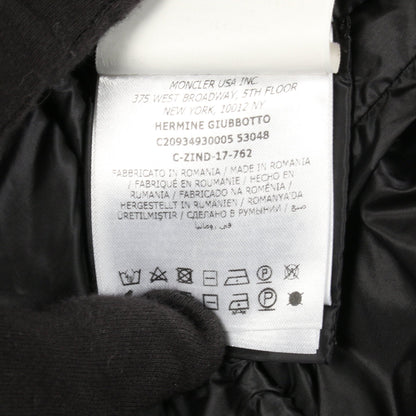 HERMINE ダウンコート ナイロン ブラック モンクレール アウター MONCLER