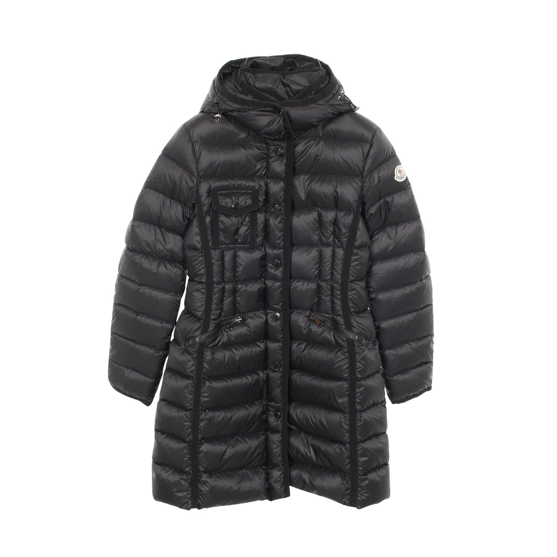 HERMINE ダウンコート ナイロン ブラック モンクレール アウター MONCLER