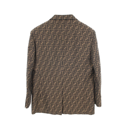 ズッカ テーラードジャケット ダークブラウン フェンディ アウター FENDI
