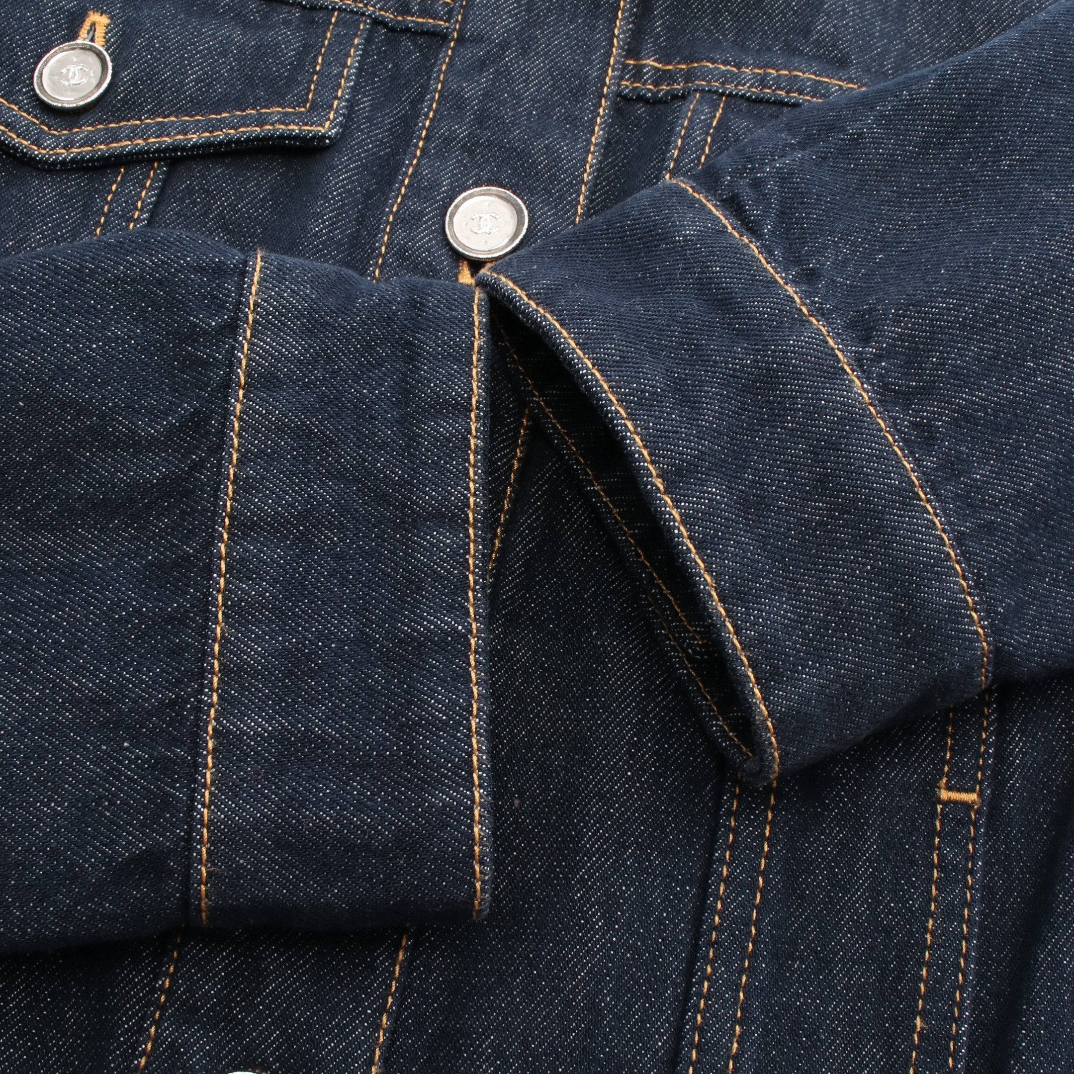 ココマークボタン デニムジャケット コットン インディゴブルー