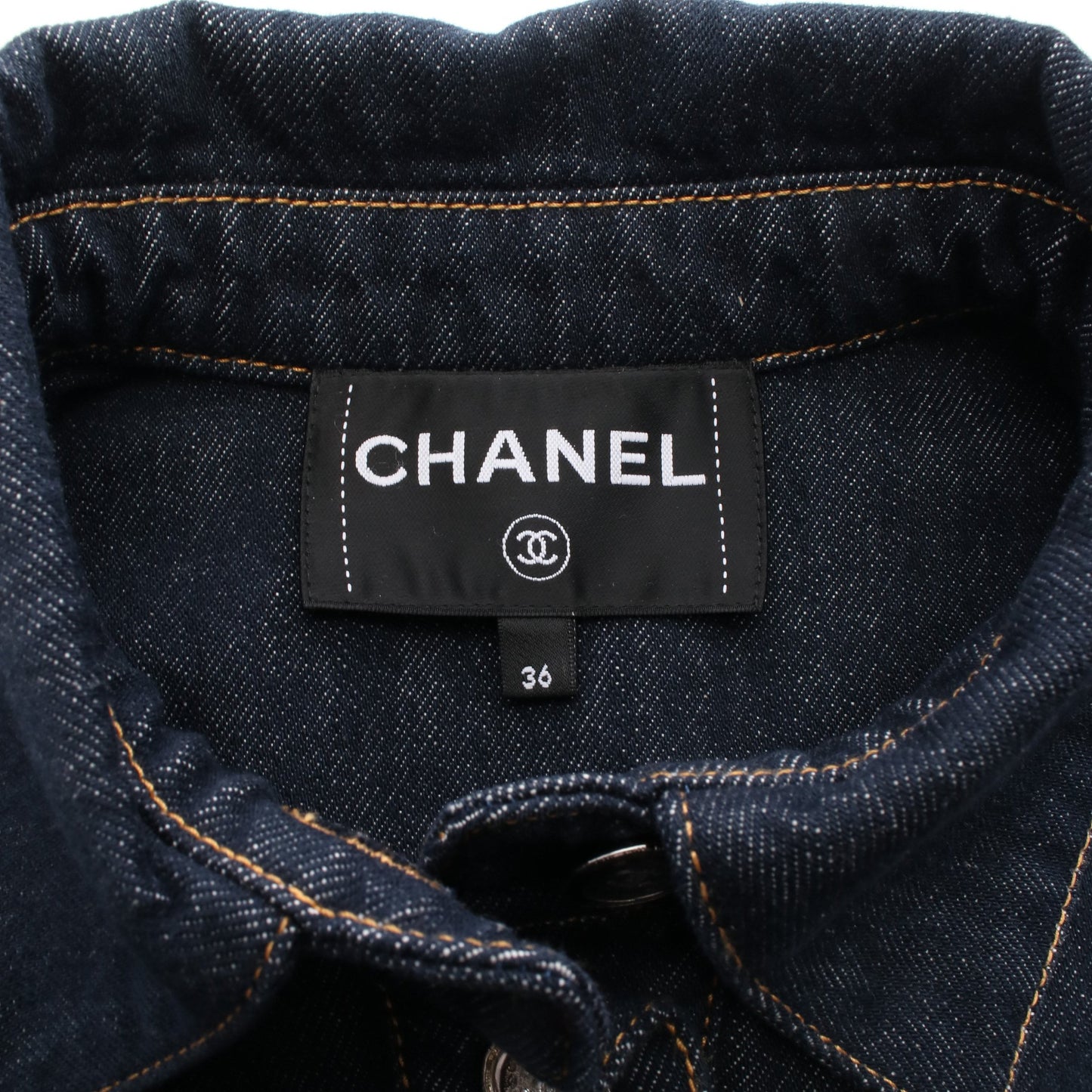 ココマークボタン デニムジャケット コットン インディゴブルー シャネル アウター CHANEL