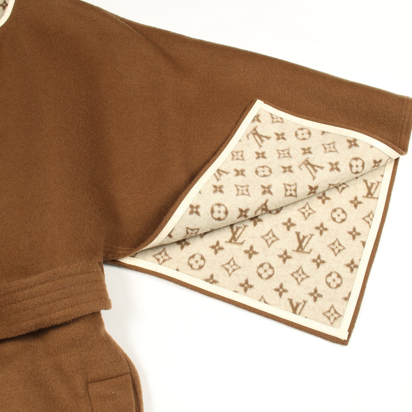 コート ウール シルク ブラウン ルイヴィトン アウター LOUIS VUITTON