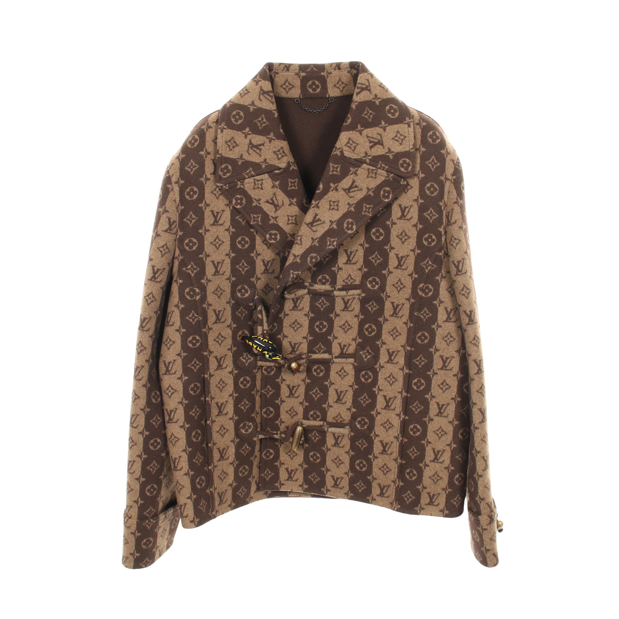 LOUIS VUITTON × NIGO モノグラム コート ウール ブラウン ダーク