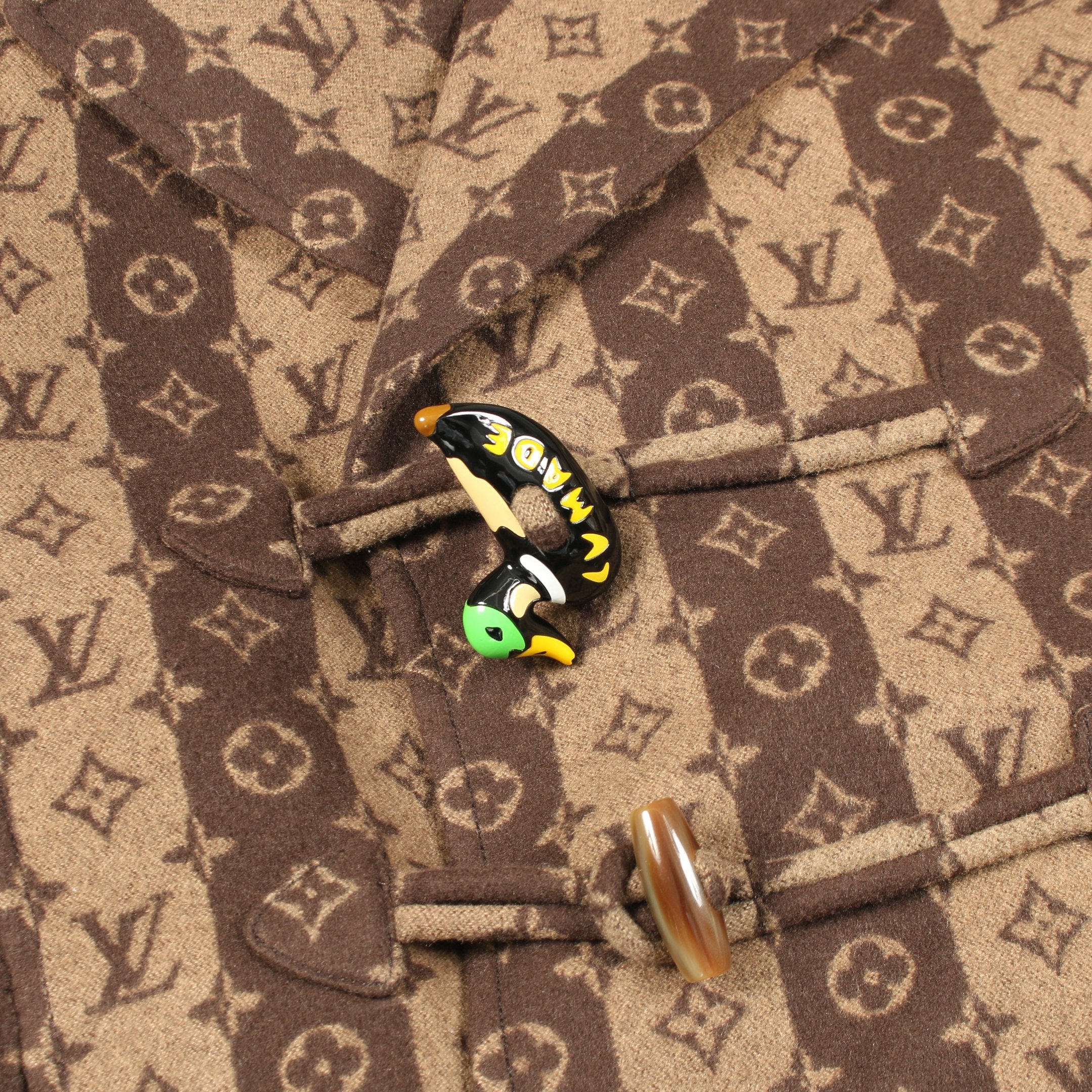 LOUIS VUITTON × NIGO モノグラム コート ウール ブラウン ダーク